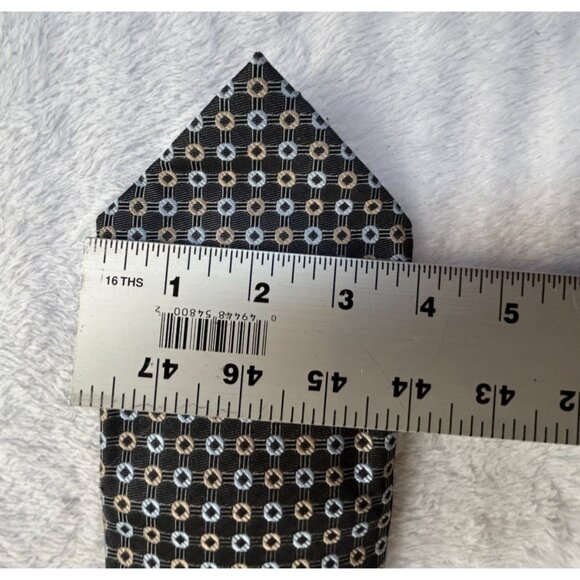 Versa Milan New York Men’s Hand Made Silk Tie Geometric Classic Neckwear Italy - Picture 5 of 5